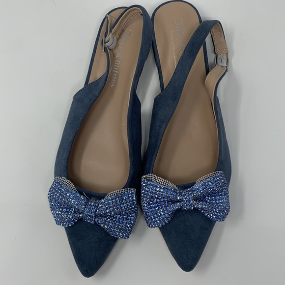 Juicy couture chessa bling bow pointed toe strappy slip on sandals 9.5 - Picture 10 of 10